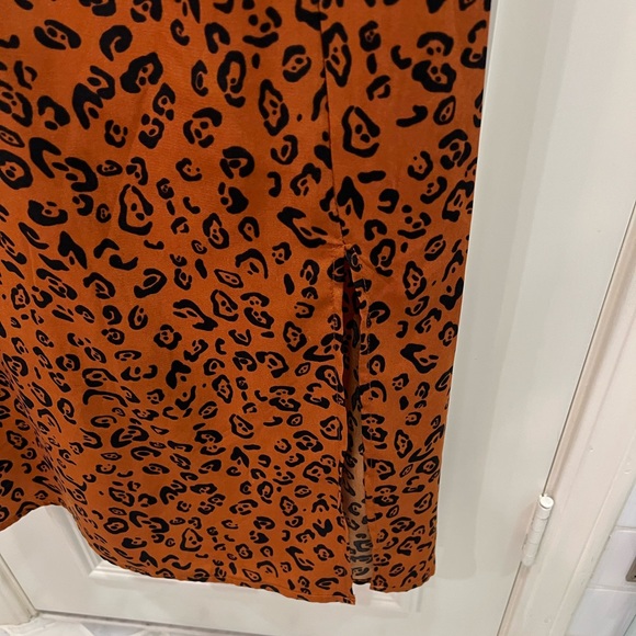 Nordstrom Row A Square Neck Cheetah Midi Dress - Picture 8 of 12